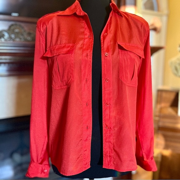 Vintage Liz Claiborne Petites Blouse 80s Classic - Picture 1 of 7